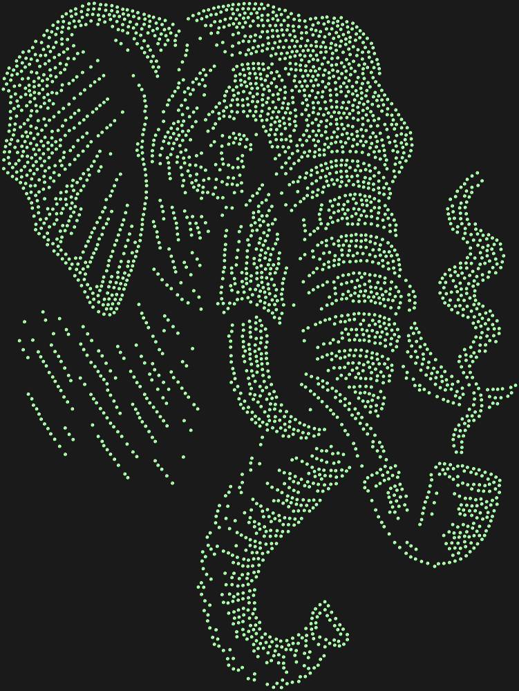 Трафарет Слон с трубкой — RHT_ELEPHANT2_SS16_LT_PERIDOT