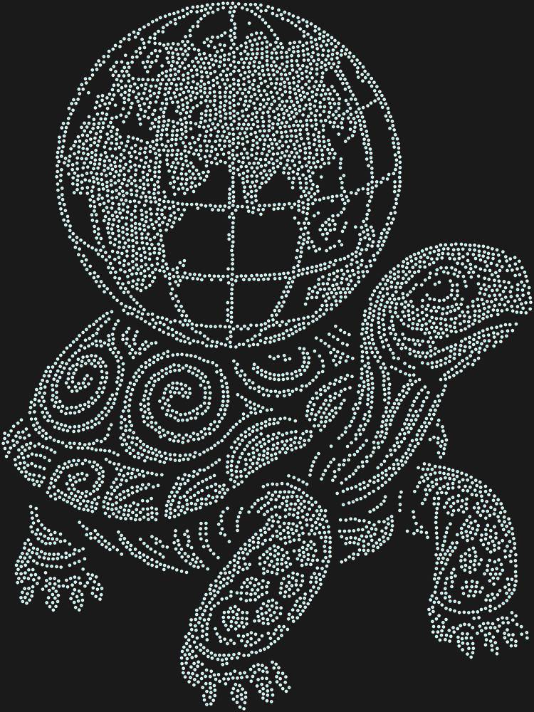 Трафарет Черепаха, держащая земной шар — RHT_TURTLE3_SS20_CRYSTAL_AB_DMC