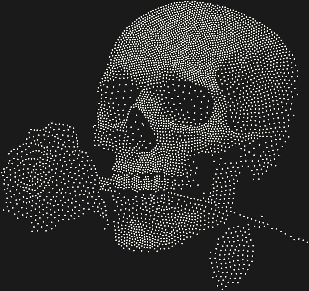 Трафарет Skull with a rose — RHT_SKULLROSE1_SS12_CRYSTAL_AB