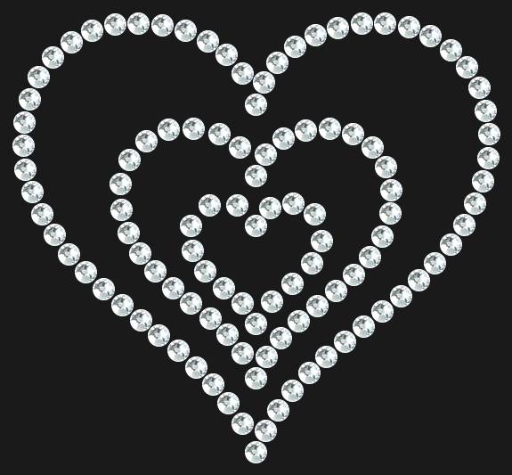 Трафарет Triple heart — RHT_HEART7_SS6_CRYSTAL_CLEAR