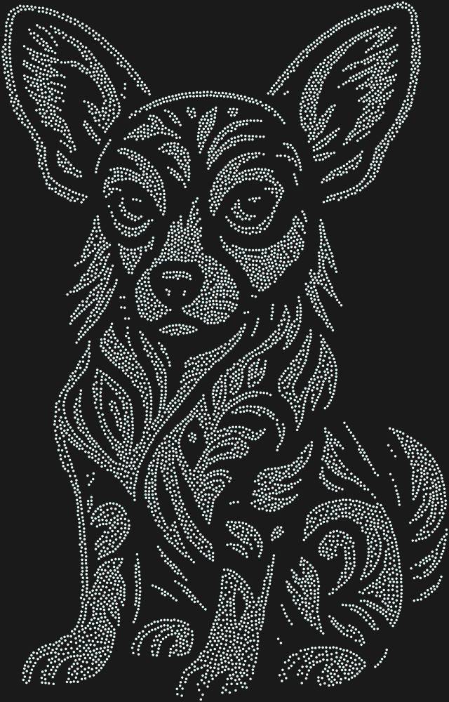Трафарет Чихуахуа — RHT_CHIHUAHUA1_SS4_CRYSTAL_AB_DMC