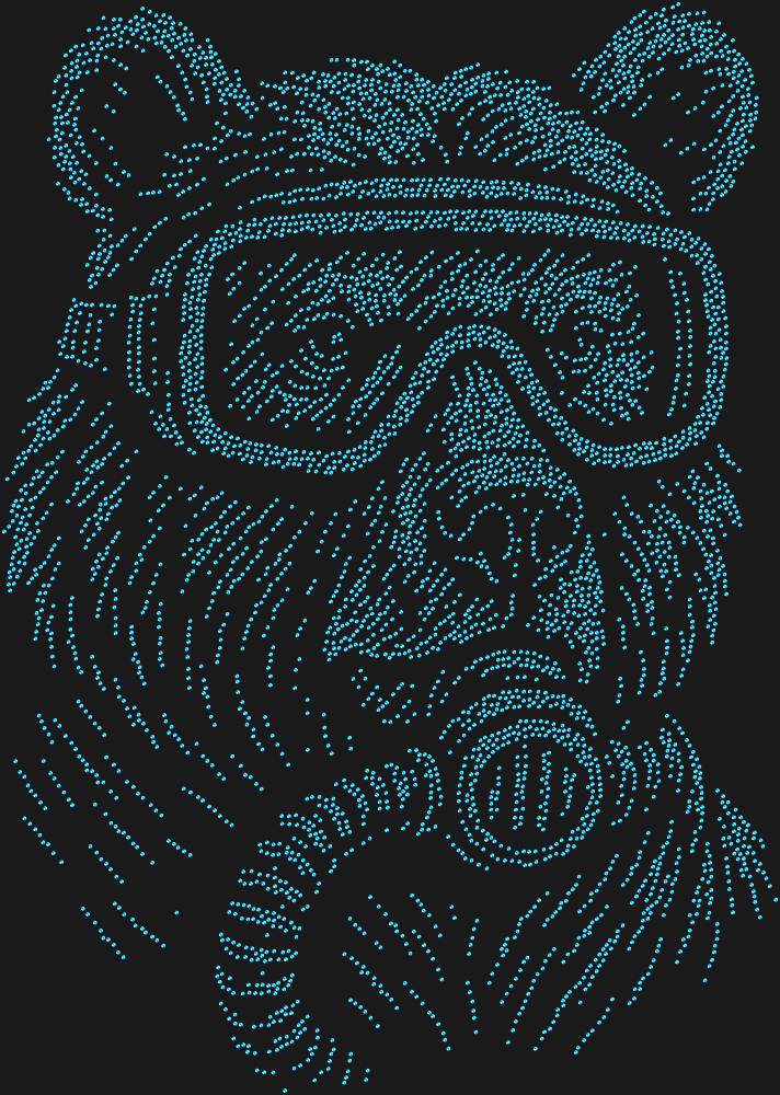 Трафарет Медведь с аквалангом — RHT_BEAR2_SS10_SAPPHIRE