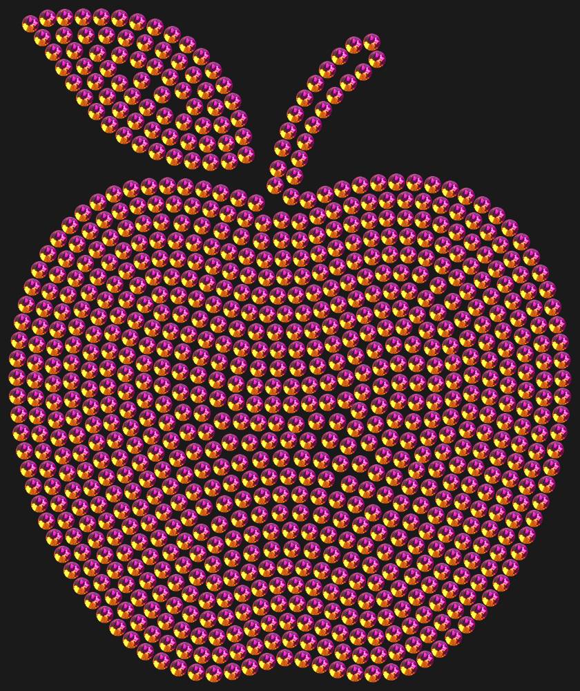 Трафарет Apple with a leaf (solid color) — RHT_APPLE1_SS16_RAINBOW
