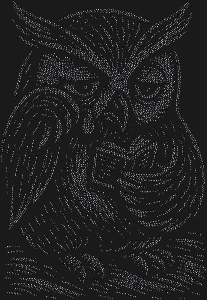 Трафарет An owl reading a sad little book — RHT_OWL3_SS5_JET_BLACK