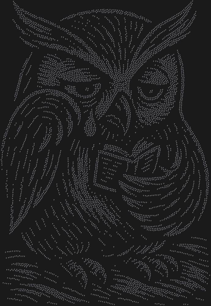 Трафарет Сова, читающая грустную книжечку — RHT_OWL3_SS16_JET_BLACK