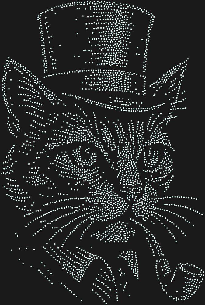 Трафарет Кот в шляпе — RHT_CAT2_SS20_CRYSTAL_AB_DMC