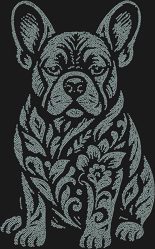Трафарет Французский бульдог — RHT_FRENCHBULLDOG1_SS10_CRYSTAL_AB_DMC