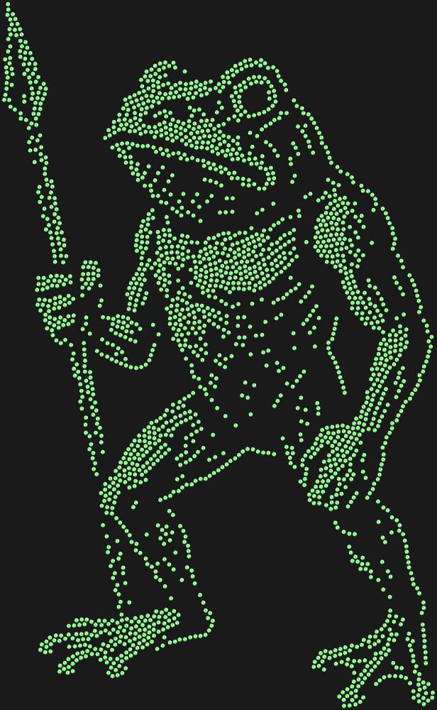 Трафарет Лягуха с копьем — RHT_FROG2_SS10_LT_PERIDOT