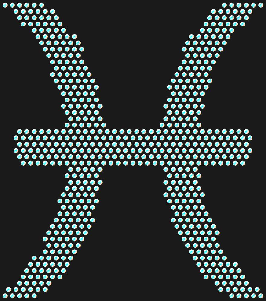 Трафарет Pisces zodiac sign — RHT_ZODIACPISCES1_SS6_CRYSTAL_AB_DMC