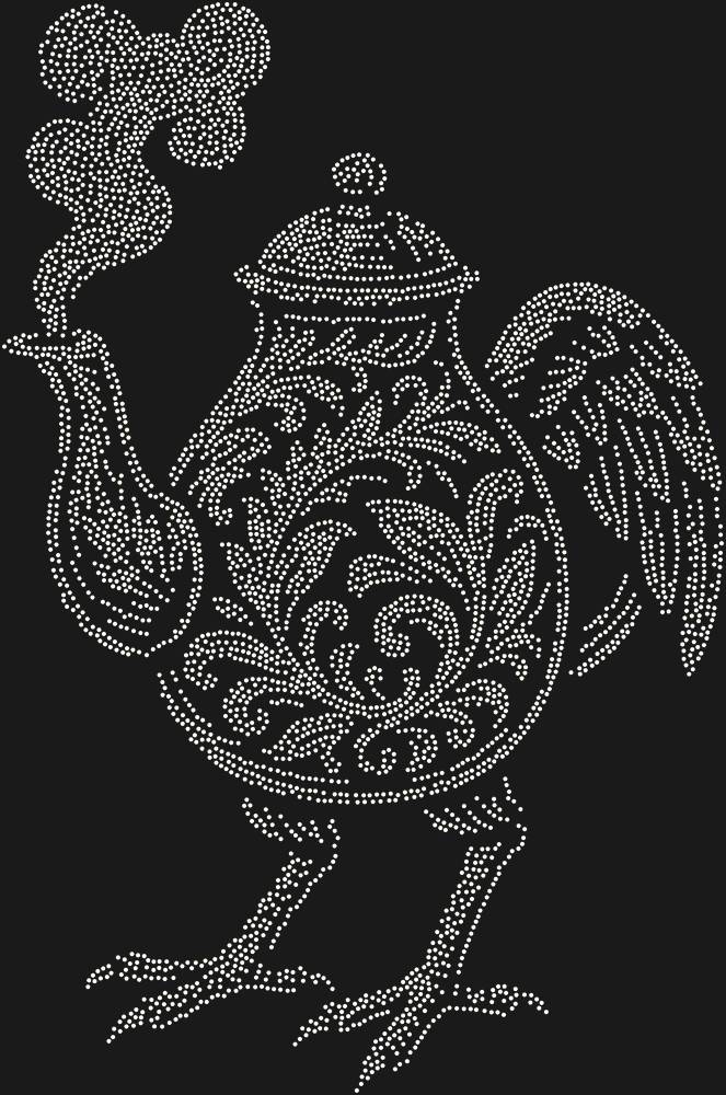 Трафарет Чайник на курьих ножках — RHT_CHICKENTEA1_SS16_CRYSTAL_AB