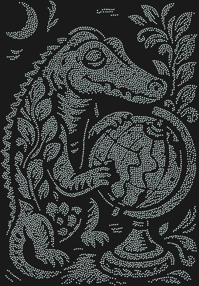 Трафарет Crocodile and the Old Globe — RHT_CROCODILEGLOBE1_SS8_CRYSTAL_AB_DMC