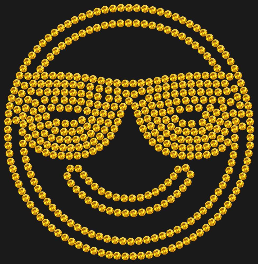 Трафарет Smiling face with sunglasses — RHT_SMILE3_SS10_TOPAZ