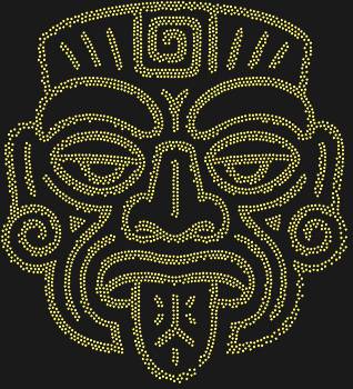 Рисунок из страз «Маска Бог Плодородия», сотканный из 3464 сияющих искр, пробуждает древнюю мощь и тайны майя, зовя в мир мистического величия.