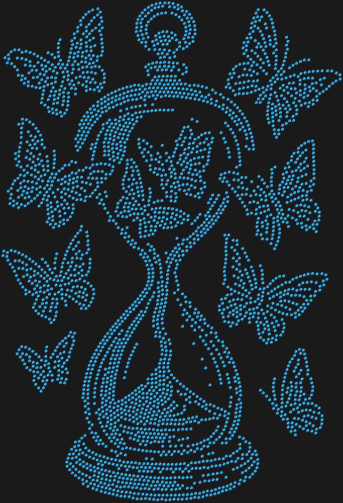Трафарет Песочные часы с бабочками — RHT_HOURGLASS1_SS10_SAPPHIRE
