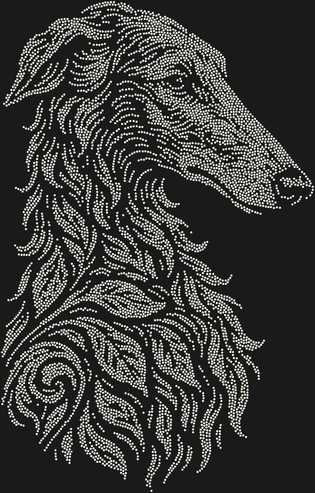 Трафарет Русская борзая — RHT_GREYHOUND1_SS12_CRYSTAL_AB