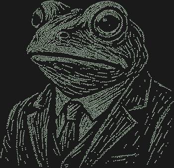 Rhinestone template "Frog in a Suit". 4926 rhinestones. A fun yet sophisticated design that brings a smile and adds a refined touch of absurd elegance to any look.