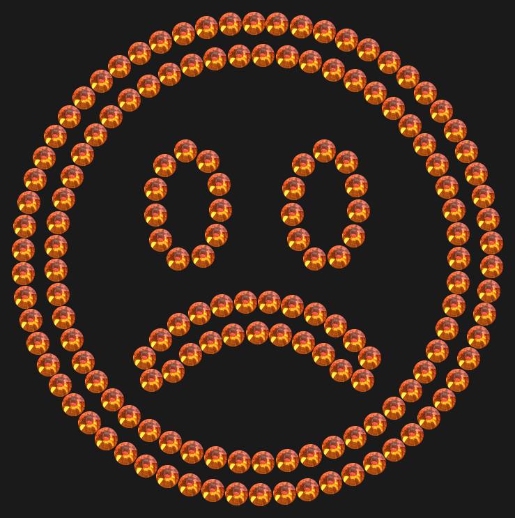 Трафарет Sad emoji — RHT_SMILE6_SS10_RED_VOLCANO