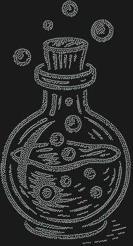 Трафарет «Пузырёк с зельем», искрящийся 3919 стразами, откроет дверь в мир волшебства, где каждый блик — это капля колдовского эликсира, мерцающая загадочным светом.