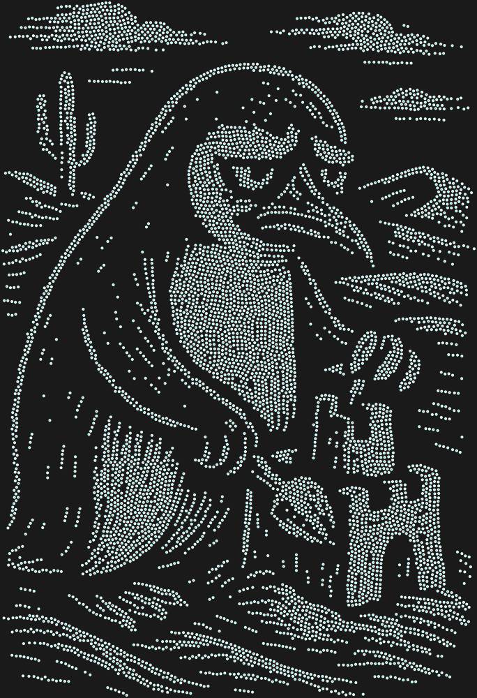 Трафарет A penguin in the desert — RHT_PENGUIN2_SS10_CRYSTAL_AB_DMC