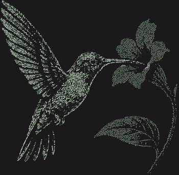 Колибри у цветка — это 4088 искрящихся капель света, замерших в танце грации, словно мечта, пойманная в объятиях времени.