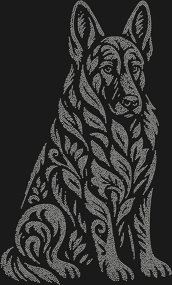 Трафарет Немецкая овчарка — RHT_SHEPHERD1_SS8_CRYSTAL_AB