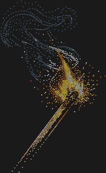 Будьте готовы зажечь искру вдохновения с рисунком «Горящая спичка», где 1571 сияющая страза замерли в танце пламени и дыма, обещая вспышку ярких эмоций.