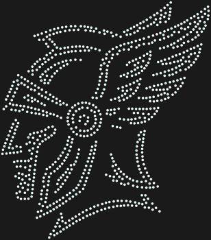 Diamond painting kit "Warrior in a winged helmet". 886 rhinestones. Embodiment of military honor and valor.