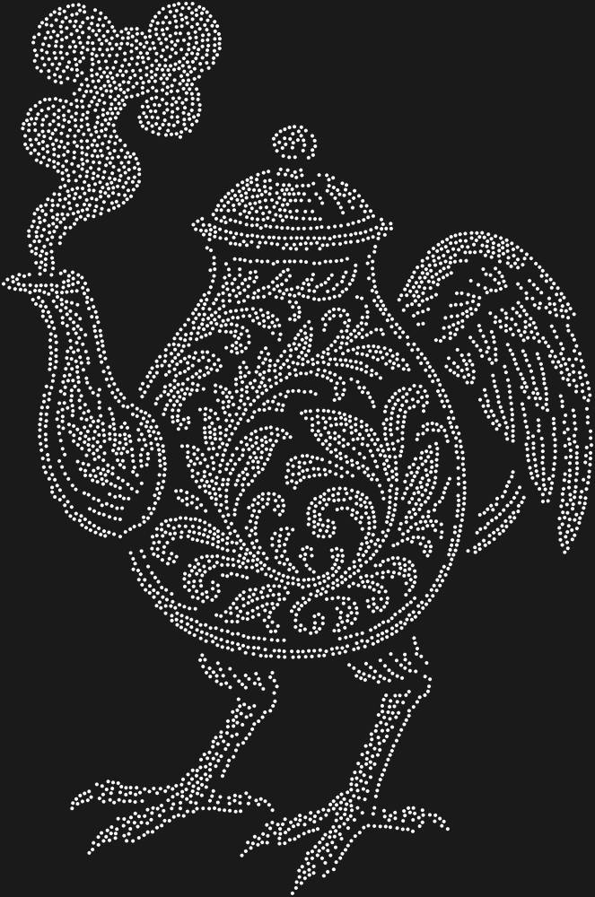 Трафарет Чайник на курьих ножках — RHT_CHICKENTEA1_SS16_CRYSTAL_CLEAR
