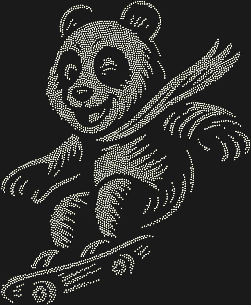 Трафарет Panda on a skateboard — RHT_PANDASKATE1_SS12_CRYSTAL_AB
