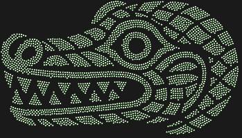 Почувствуйте древнюю магию Австралии с трафаретом «Маска Аллигатор - Австралия», где 2966 сияющих страз оживляют мистический образ, запечатлевая в блеске мощь и загадку дикой природы.