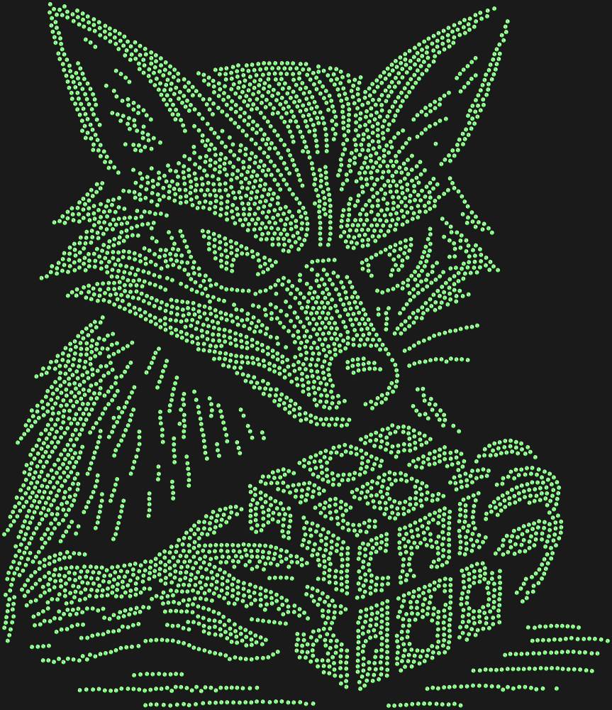 Трафарет A fox solving a Rubik's Cube — RHT_FOXCUBE1_SS10_LT_PERIDOT
