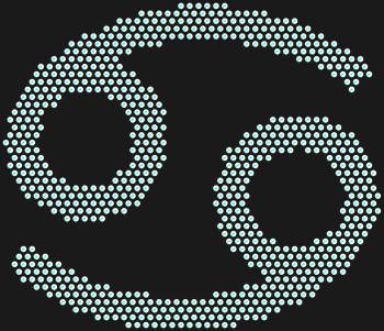 Sticker Art by Numbers "Cancer" - 756 rhinestones. A symbol of the moon, the inner world, and emotional strength.