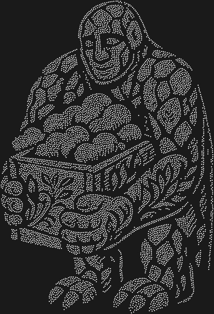 Трафарет Stone golem and a box with clouds — RHT_GOLEMCLOUD1_SS8_CRYSTAL_CLEAR