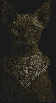 Трафарет из страз «Кот-сфинкс», сотканный из 9109 сияющих искр, оживит любое пространство таинственной грацией и величием древнего Египта.