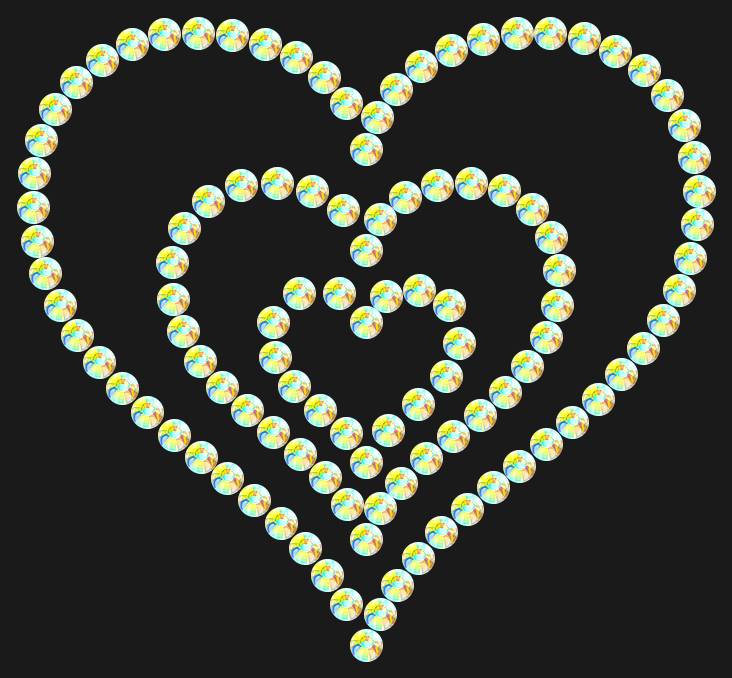 Трафарет Triple heart — RHT_HEART7_SS10_CRYSTAL_AB