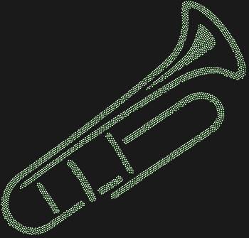 Тромбон, сияющий в 2557 стразах, не просто инструмент, а мелодия, застывшая в блеске, готовая зазвучать в вашем творчестве.