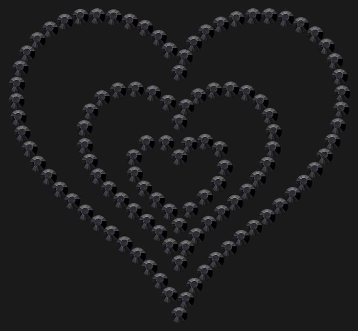 Трафарет Triple heart — RHT_HEART7_SS10_JET_BLACK