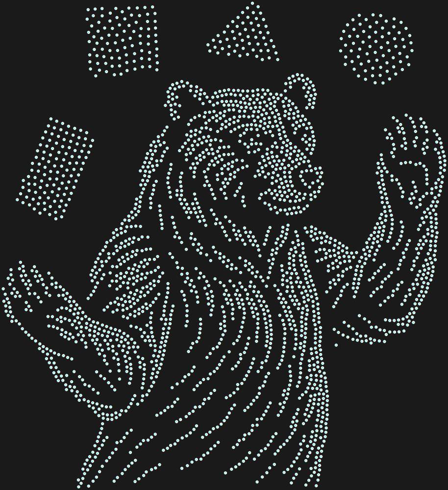 Трафарет Жонглирующий медведь — RHT_BEAR3_SS6_CRYSTAL_AB_DMC