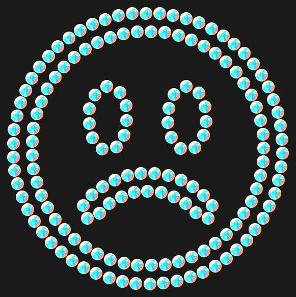 Трафарет Sad emoji — RHT_SMILE6_SS6_CRYSTAL_AB_DMC