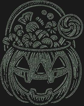 Шаблон из страз Тыква-ведро, сияющий 6687 гранями, манит волшебством и сулит сладкое изобилие, превращая обычное в восхитительное.