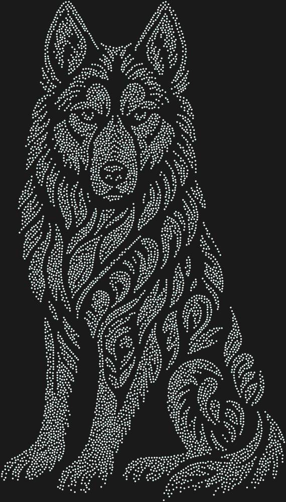 Трафарет Хаски — RHT_HUSKY1_SS4_CRYSTAL_AB_DMC