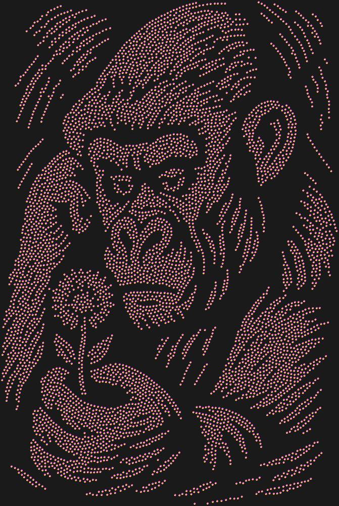Трафарет Gorilla and flower — RHT_GORILLA1_SS4_RAINBOW