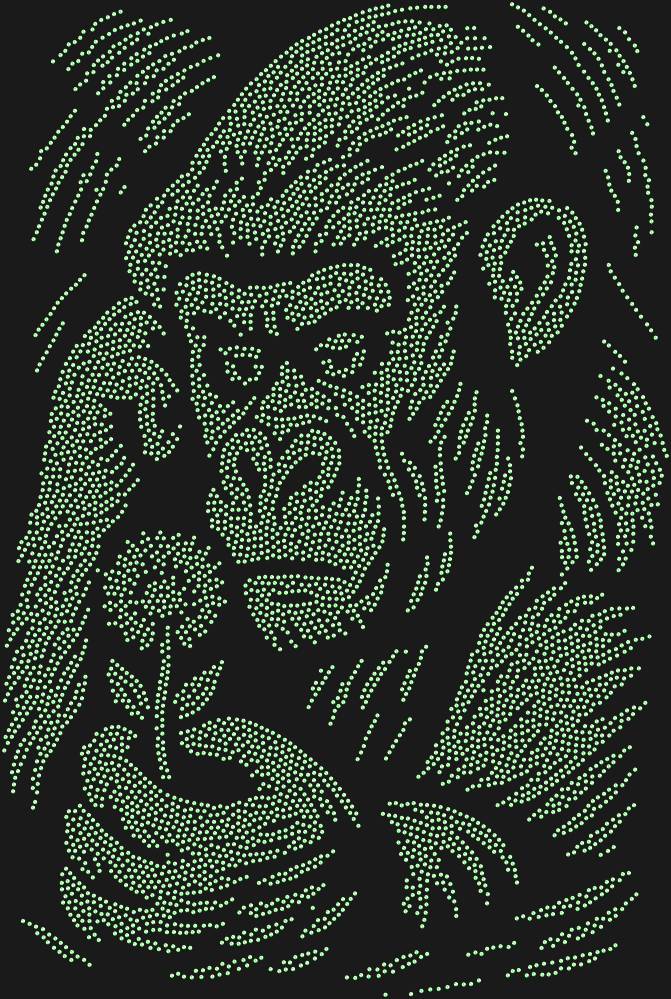 Трафарет Горилла и цветок — RHT_GORILLA1_SS20_LT_PERIDOT