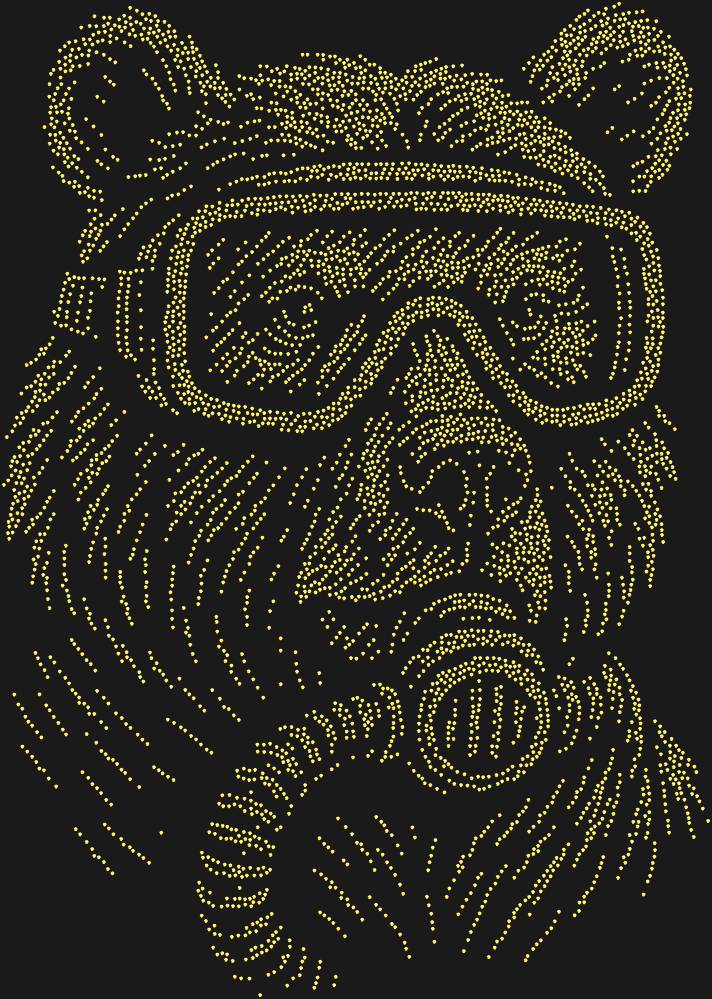 Трафарет Медведь с аквалангом — RHT_BEAR2_SS16_GOLD