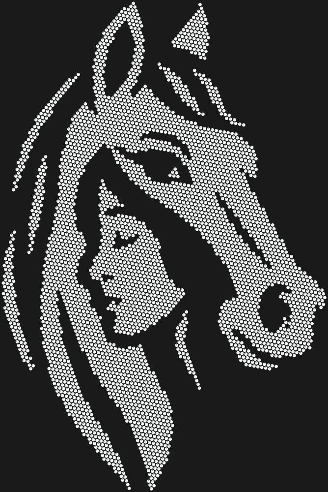 Трафарет Girl and horse — RHT_HORSEGIRL1_SS10_CRYSTAL_CLEAR