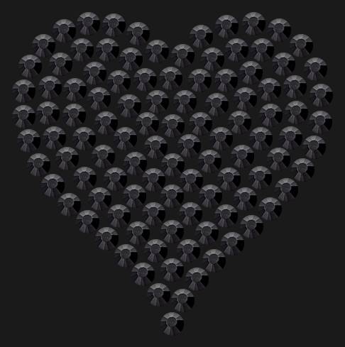 Трафарет Mini heart dense — RHT_HEART1_SS10_JET_BLACK