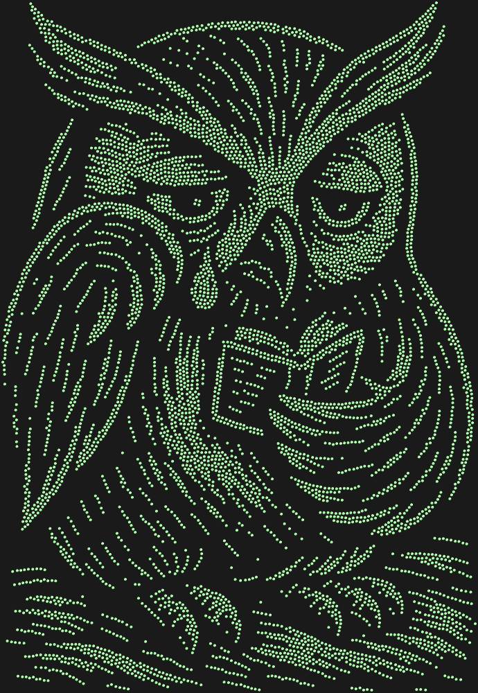 Трафарет An owl reading a sad little book — RHT_OWL3_SS10_LT_PERIDOT