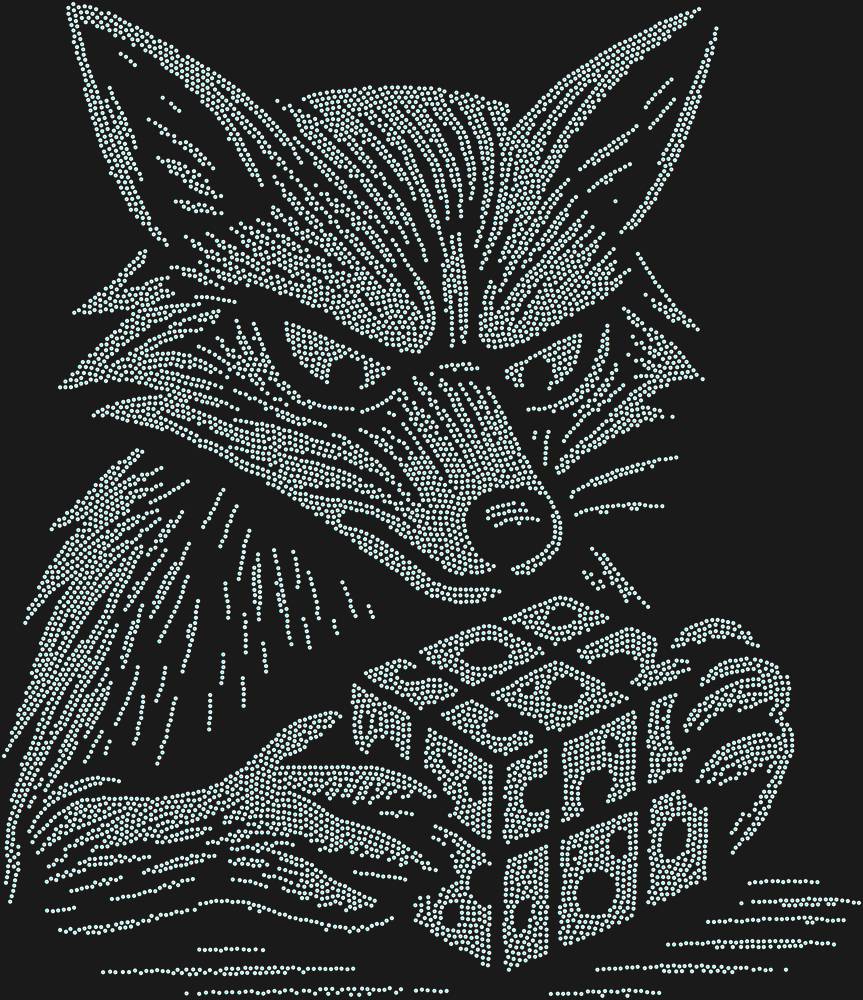 Трафарет A fox solving a Rubik's Cube (high resolution) — RHT_FOXCUBE2_SS12_CRYSTAL_AB_DMC