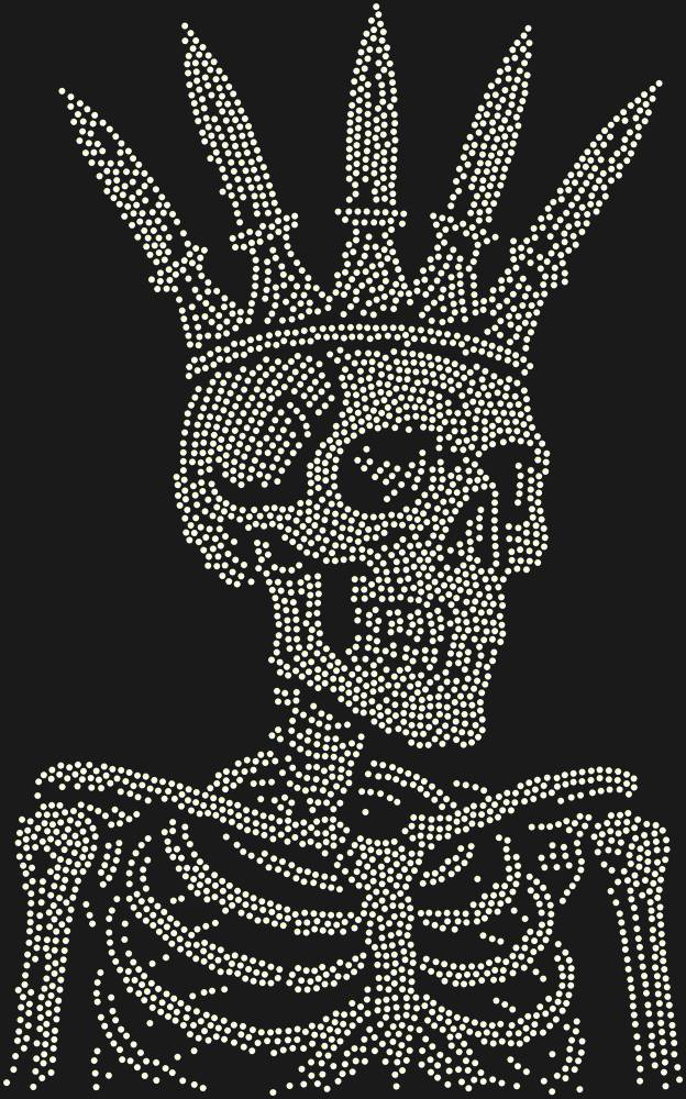 Трафарет Скелет в короне из ножей — RHT_SCULL3_SS20_CRYSTAL_AB