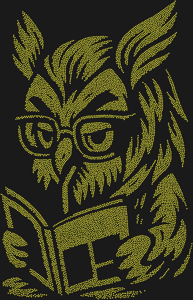 Трафарет Сова в очках — RHT_OWLBOOK1_SS4_CITRINE